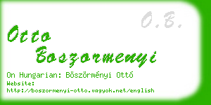 otto boszormenyi business card